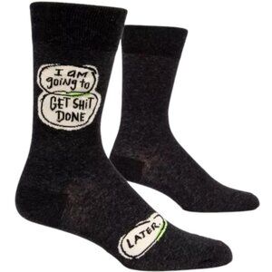 NWT I Am Going To Get Shit Done Men's Crew Socks by Blue Q